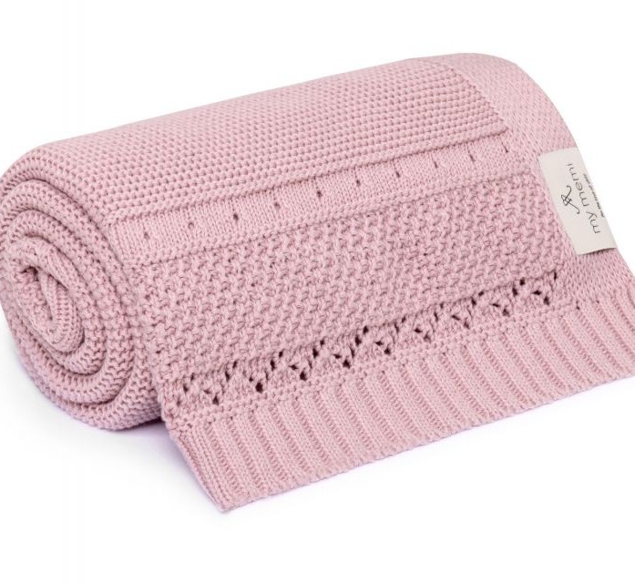 My Memi Kocyk Bawełna Organiczna 80x100 powder pink 0+
