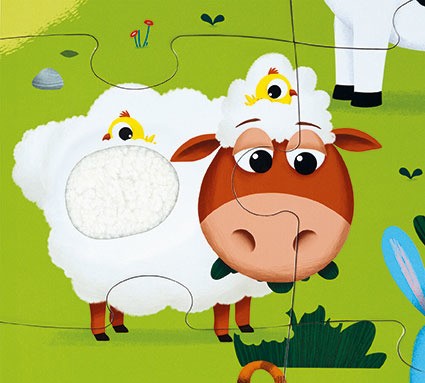 Janod Puzzle Sensoryczne Farma 20el 3+