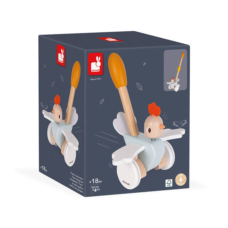 Janod, Drewniany pchacz kurka 18 m+