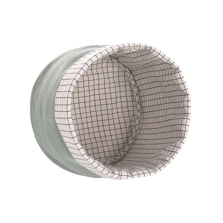 Lassig Muślinowe kosze do przechowywania 3 szt Cozy Home szarozielone