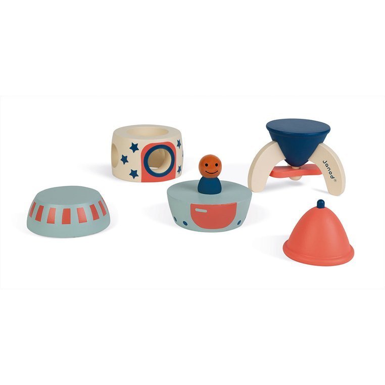 Janod Rakieta Magnetyczna Drewniana Pastelowa 2+