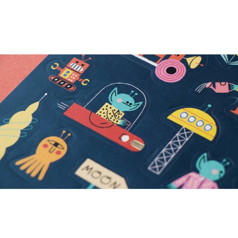 Londji Naklejki Wielorazowe Kosmos 150 el 3+