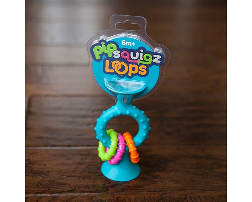 Fat Brain Toy Bobo Przyssawka Grzechotka Niebieska 6m+