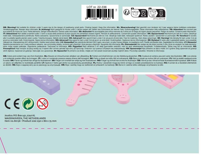 Joueco Drewniany Zestaw Beauty z Kosmetyczką 3+