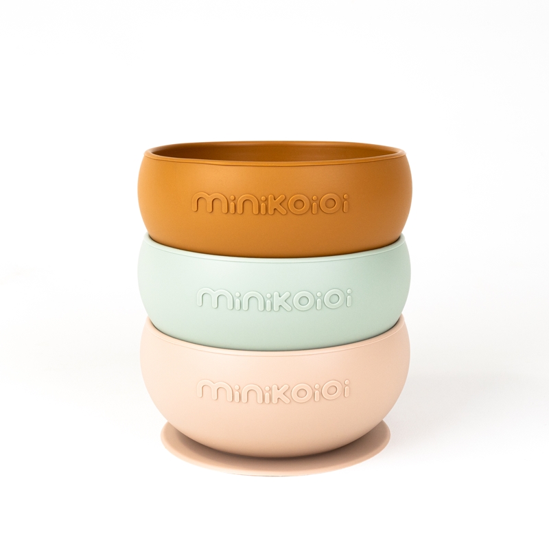 MINIKOIOI Miseczka silikonowa z przyssawką River Green 6m+