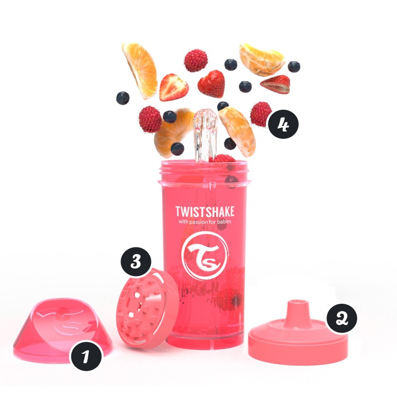 Twistshake Kubek Niekapek z Mikserem Zielony 300ml 8m+