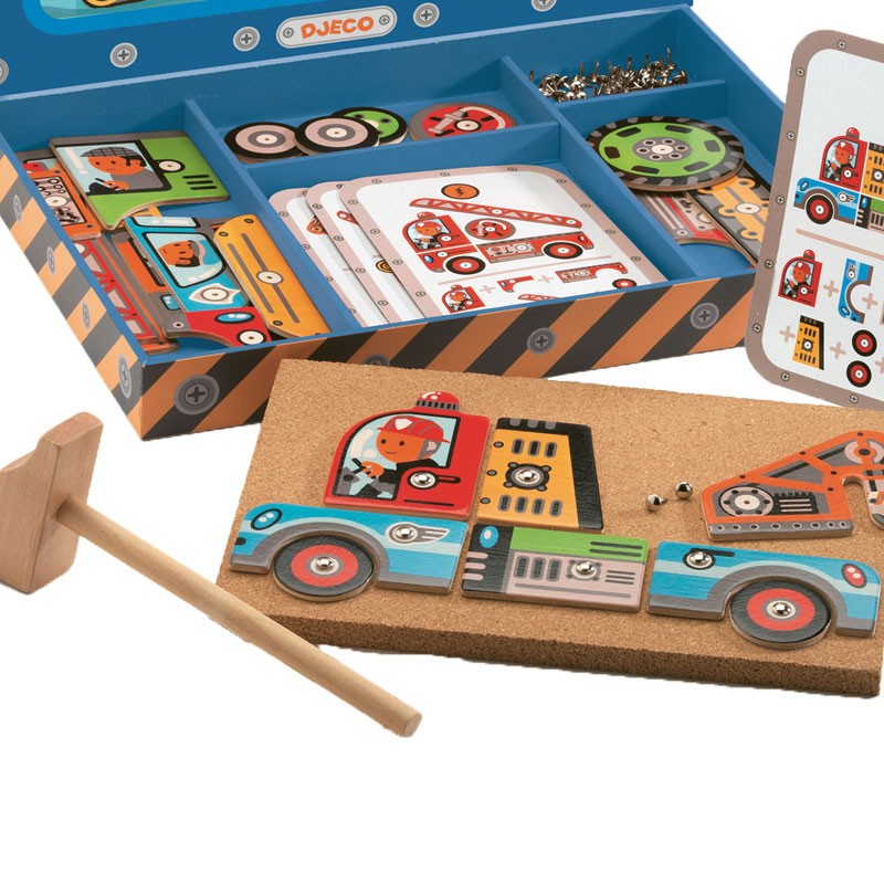 Djeco Przybijanka POJAZDY - Kreatywna Zabawa 4+