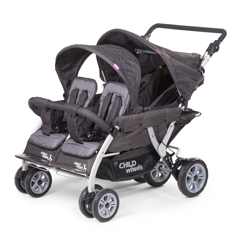 Childhome Wózek Czteroosobowy Quadruple 2 Autobrake 6m+