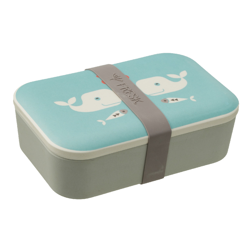 Fresk Pudełko Śniadaniowe Bambusowe Wieloryb 1+