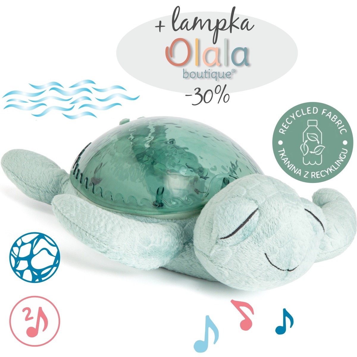 Cloud b Żółw Podwodny Zielony - Lampka Nocna 0+