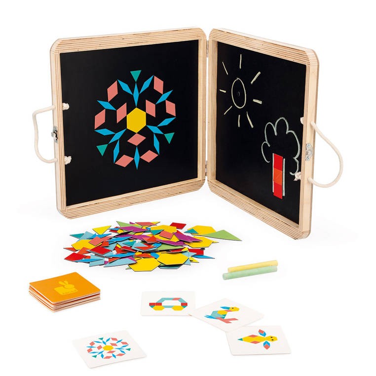 Janod, Układanka magnetyczna w drewnianej walizce Figury geometryczne