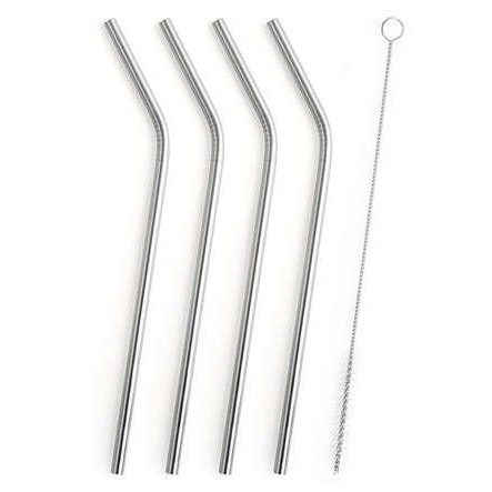 H&H Lifestyle Słomki ze Stali Nierdzewnej 4 szt. 6m+