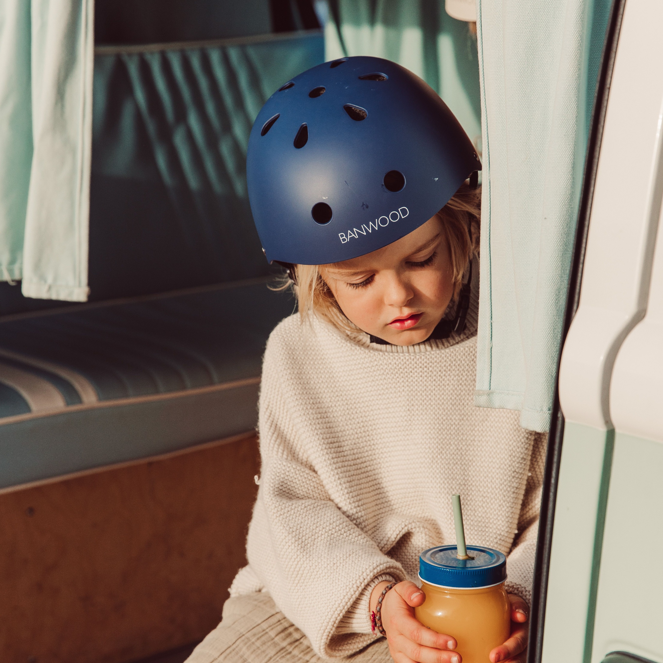 Banwood Kask rowerowy dziecięcy granatowy 50-54cm 3+ lat