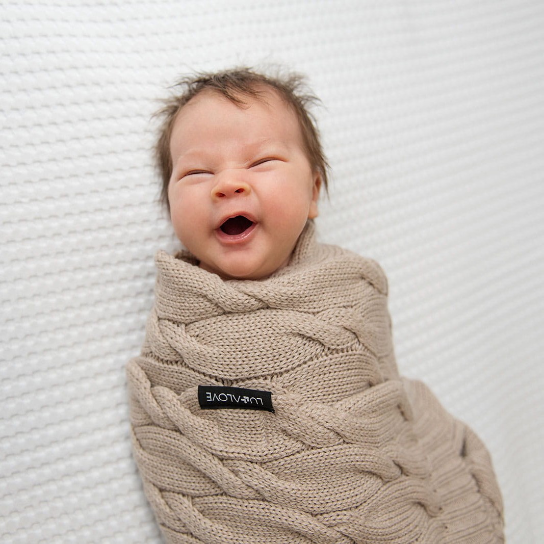 Lullalove Kocyk z wełny merino kokos 80x100 cm