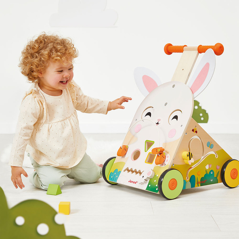 Janod Wielofunkcyjny pchacz edukacyjny Farma 12 m+