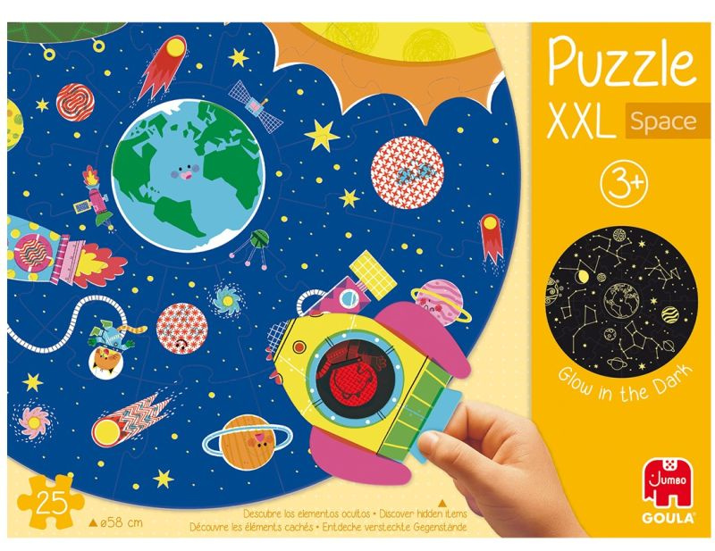 Goula Puzzle XXL Kosmos Świecące w Ciemności 3+