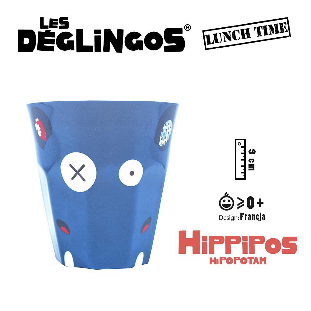 Les Deglingos Kubek Melaminowy Hipopotam Hippipios 9cm