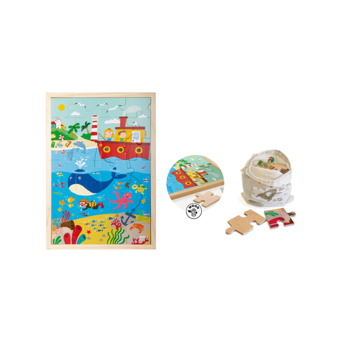 Apli Kids Puzzle Drewniane Ocean 28el 4+
