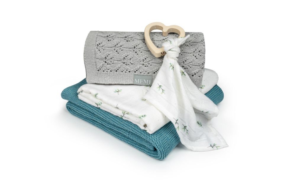 My Memi Bambusowy kocyk 80x100 teal 0+