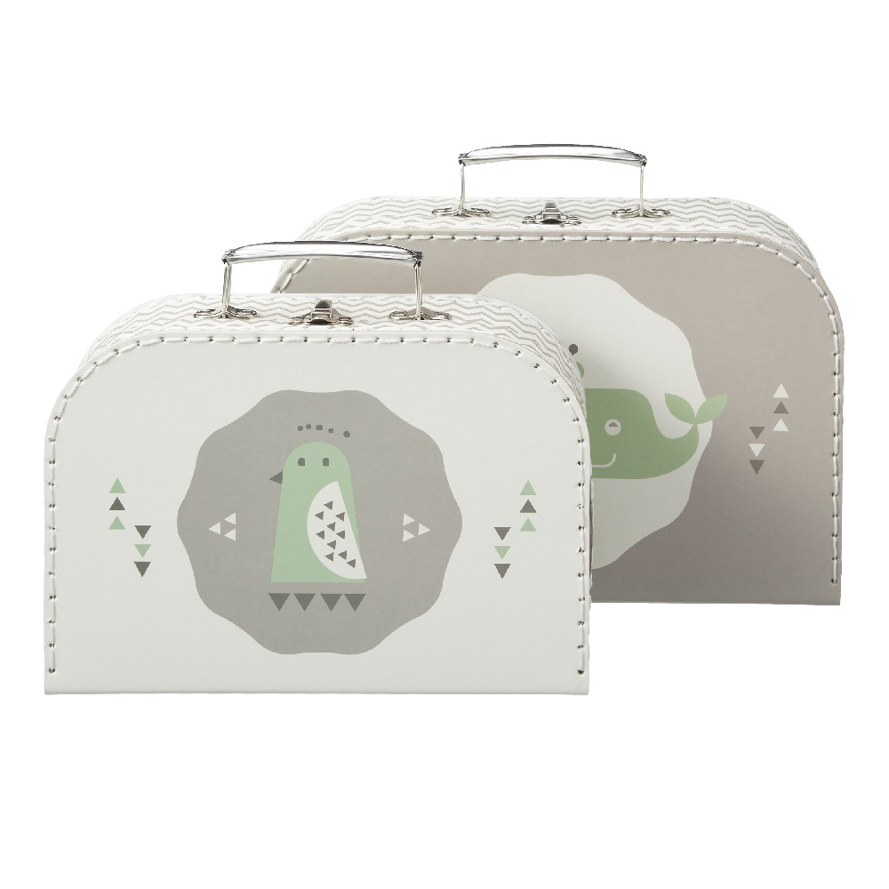 Fresk Zestaw 2 Walizek Wieloryb Szary 29cm 25cm