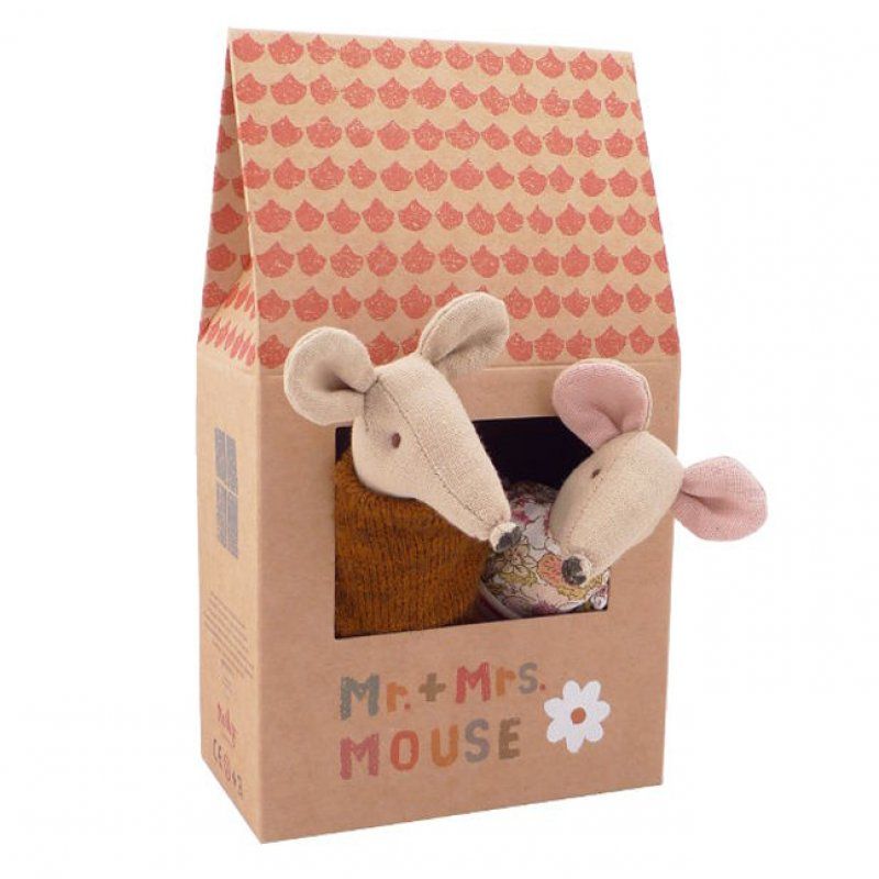 Maileg Myszka Mama i Tata w Domku 12cm 3+