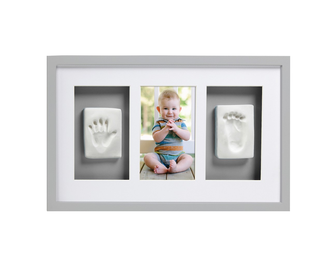 Pearhead Ramka 3w1 odcisk dłoni i stópki szara