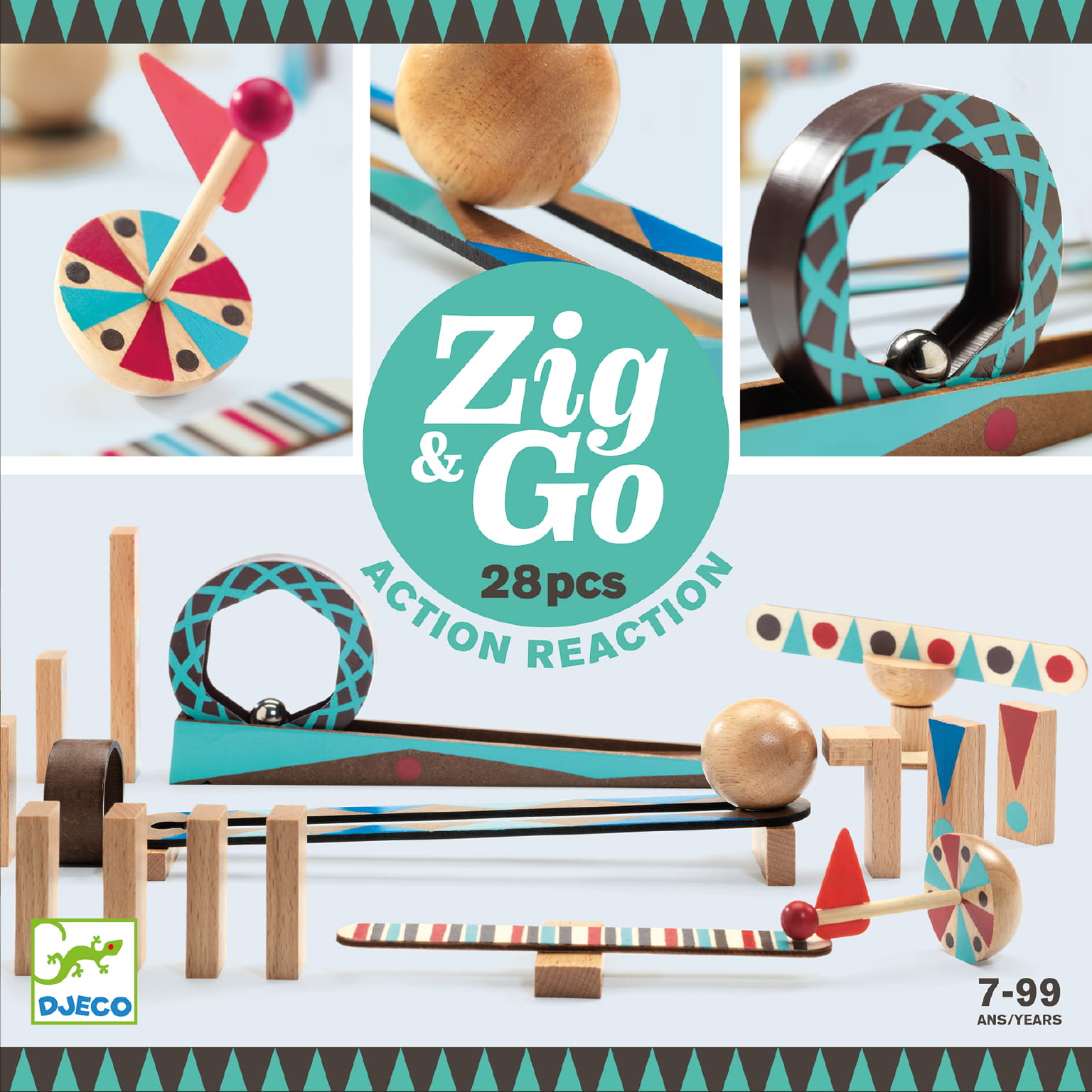 Djeco Zig & Go Zestaw 28 elementów 3+