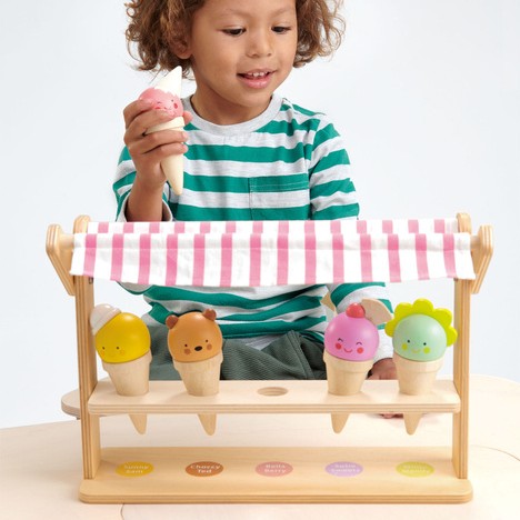 Tender Leaf Toys, Mini lodziarnia z lodami w rożkach