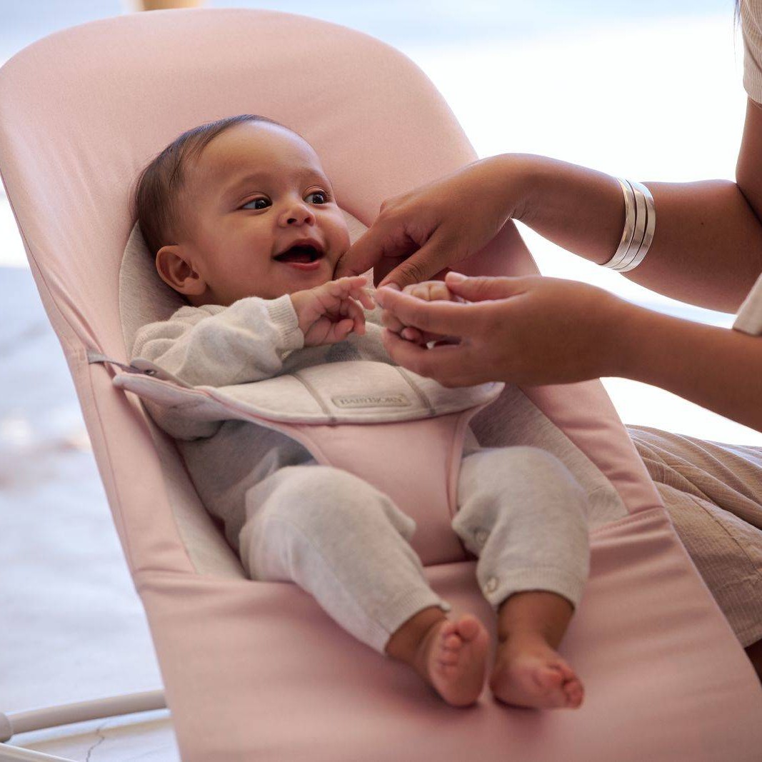 BabyBjorn Leżaczek Balance Soft Cotton Jasny Różowy/Szary 0-24m