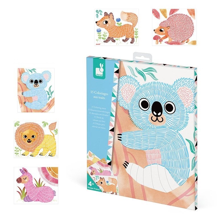 Janod Zestaw Kreatywny Kreseczki Zwierzęta 3+