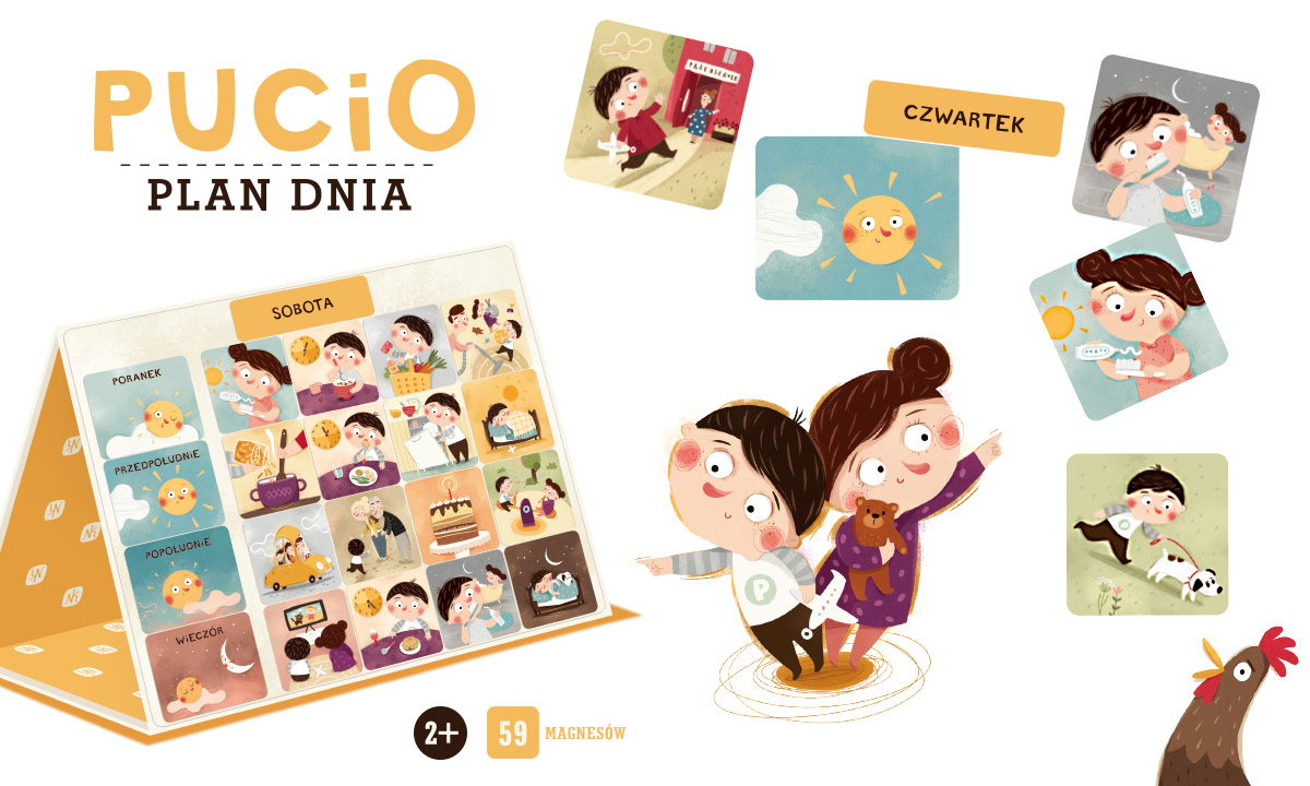 Pucio Plan dnia Nasza Księgarnia Magnesy 3+
