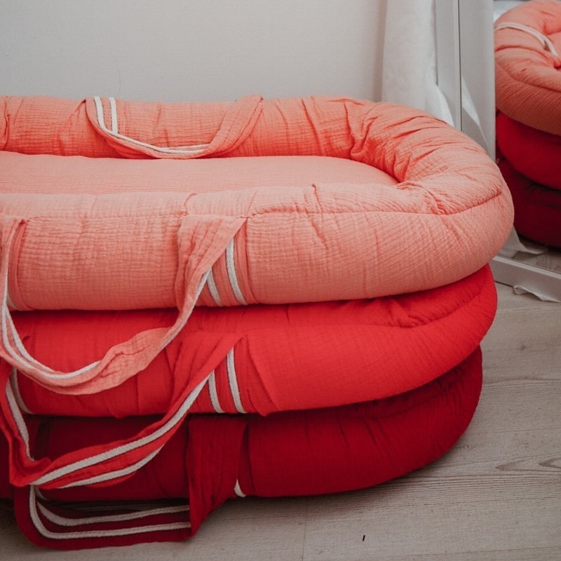 Hi Little One Kokon Niemowlęcy Muślinowy Salmon 0+