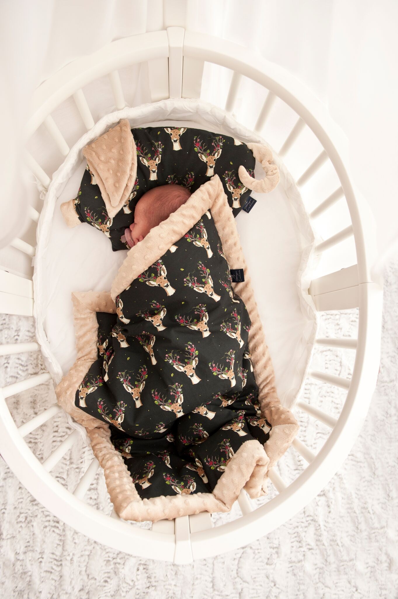 La Millou Kocyk niemowlaka Oh my deer Latte 0+