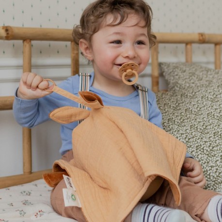 Bibs, Cuddle Cloth Kangaroo, Pieluszka przytulanka z zawieszką na smoczek - Desert Sand