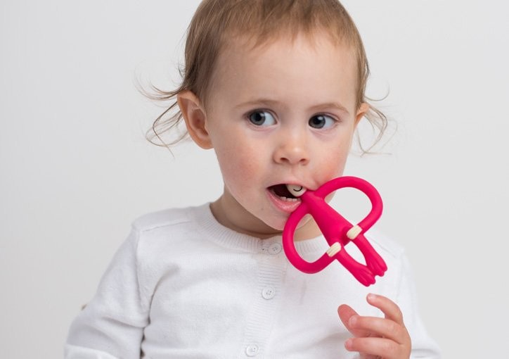 Matchstick Monkey Gryzak ze Szczoteczką Niebieski 0+