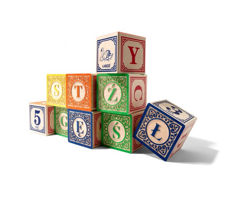 Polski Alfabet Drewniane Klocki