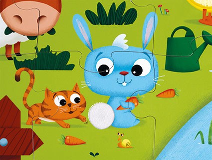 Janod Puzzle Sensoryczne Farma 20el 3+