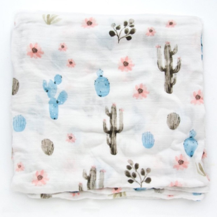 LouLou Lollipop Otulacz bambusowy 120x120 Cactus Floral 0+