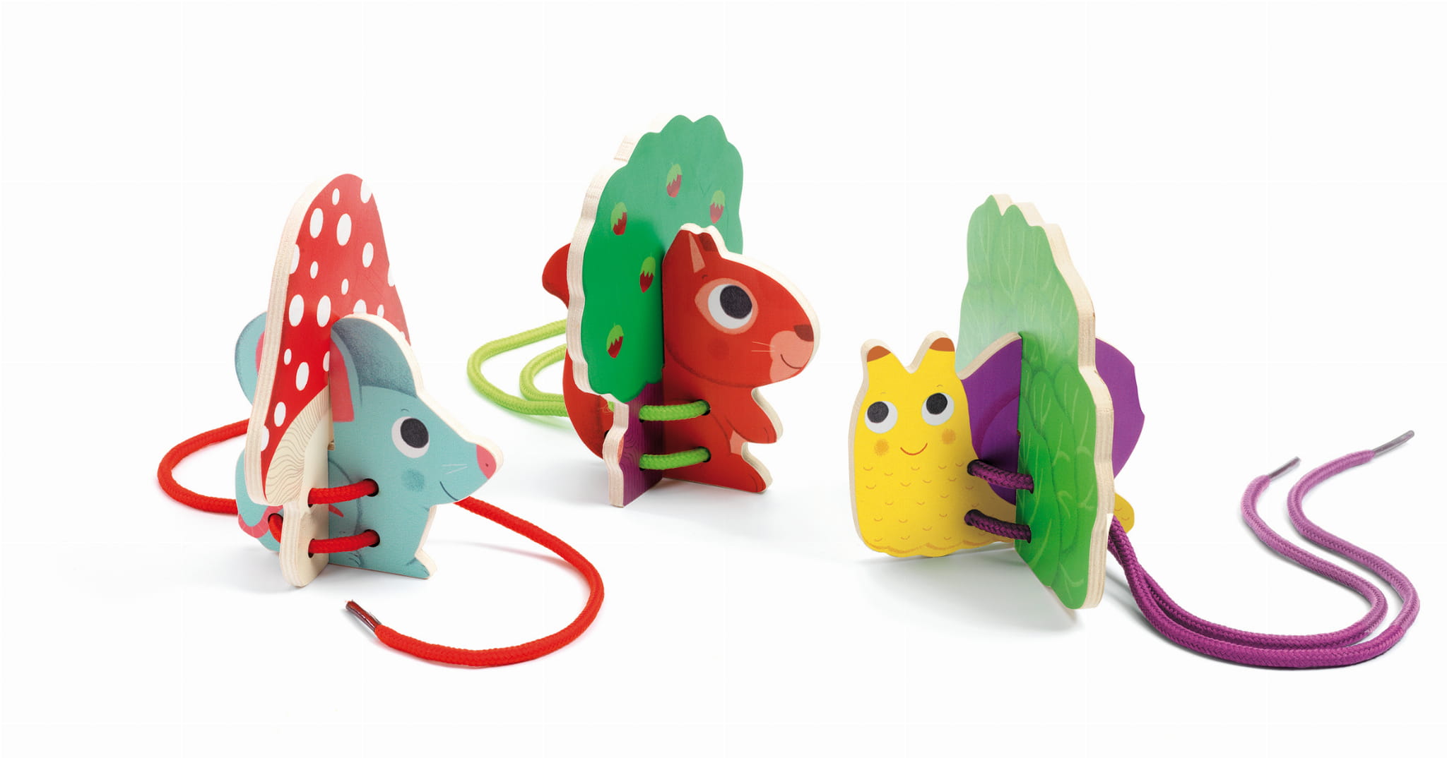 Djeco, Nawlekanka-sznurowanka ZWIERZĄTKA