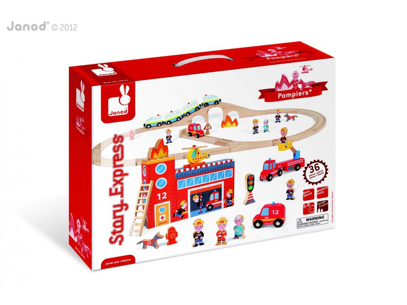 Janod Straż Pożarna Tory Story Box 3+