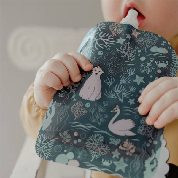 Baby Livia Wielorazowe Saszetki na Pokarm Ocean 6 sztuk