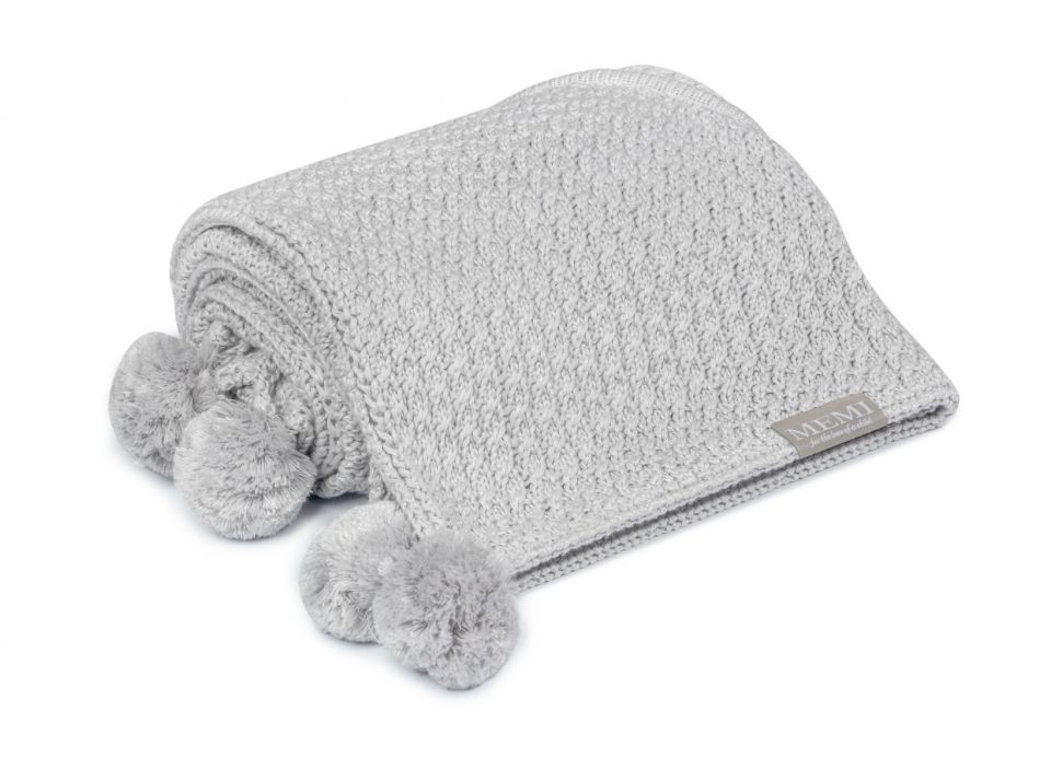 My Memi, Kocyk bambusowy z kapturkiem 90x90 light grey