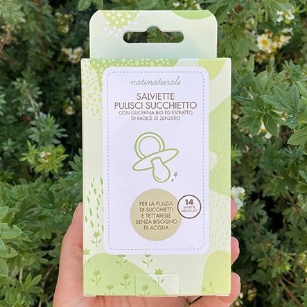 Natinaturali,  Jednorazowe Chusteczki Odkażające do Smoczka, 0m+, 14 szt.