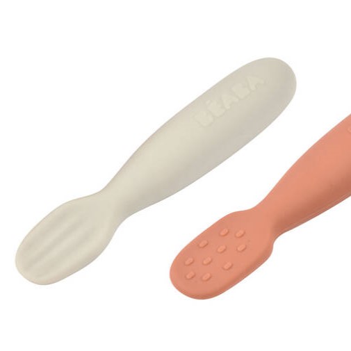 Beaba, Zestaw 2 silikonowych pierwszych łyżeczek-gryzaków