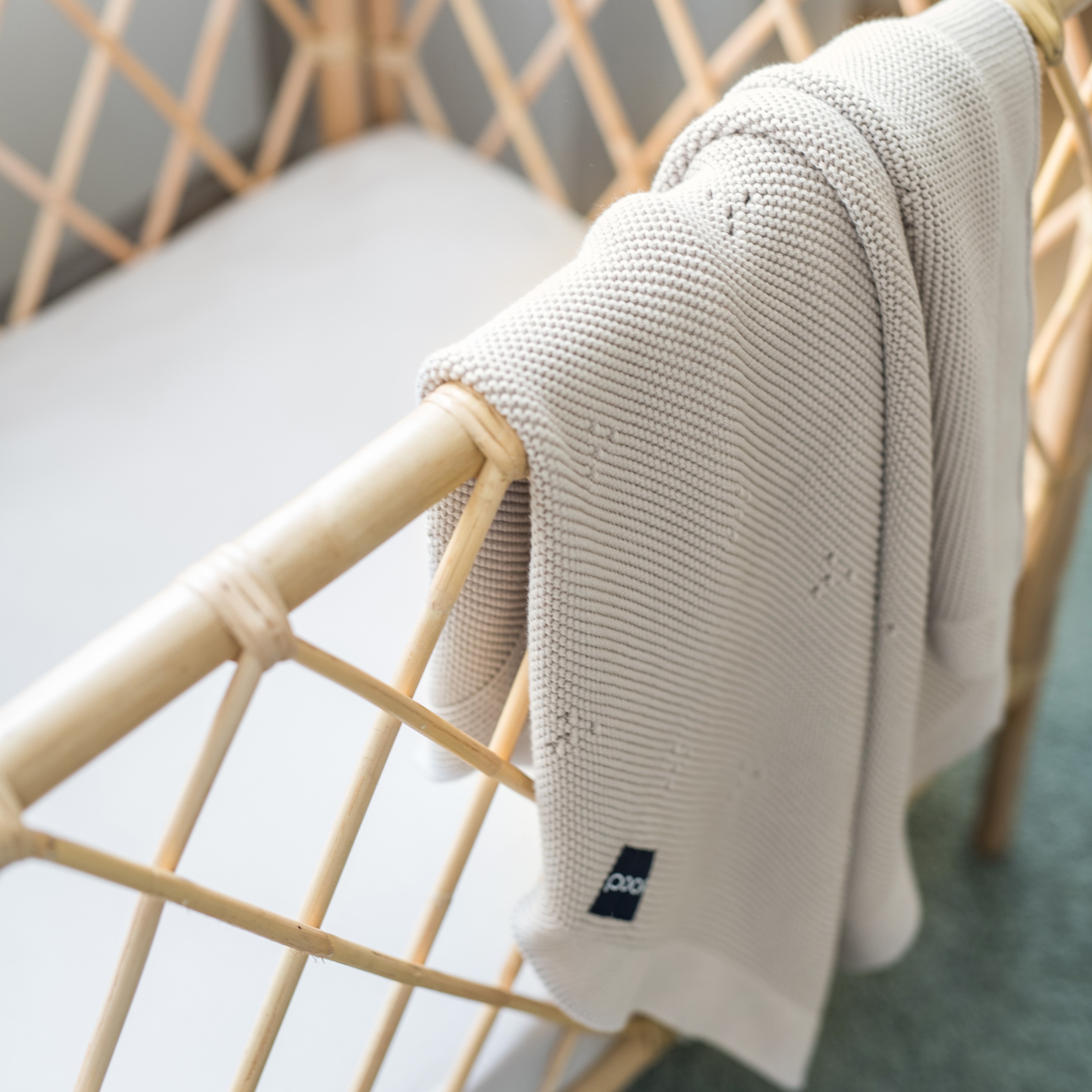 Poofi Kocyk bawełniany Paris jasny beż 80x100cm