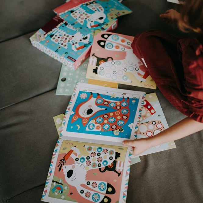 Janod Zestaw Piankowe Naklejki Kwieciste Zwierzątka 3+