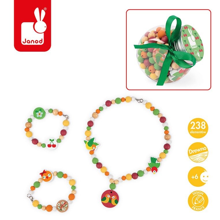 Janod Zestaw Koraliki Papużki Nierozłączki 6+