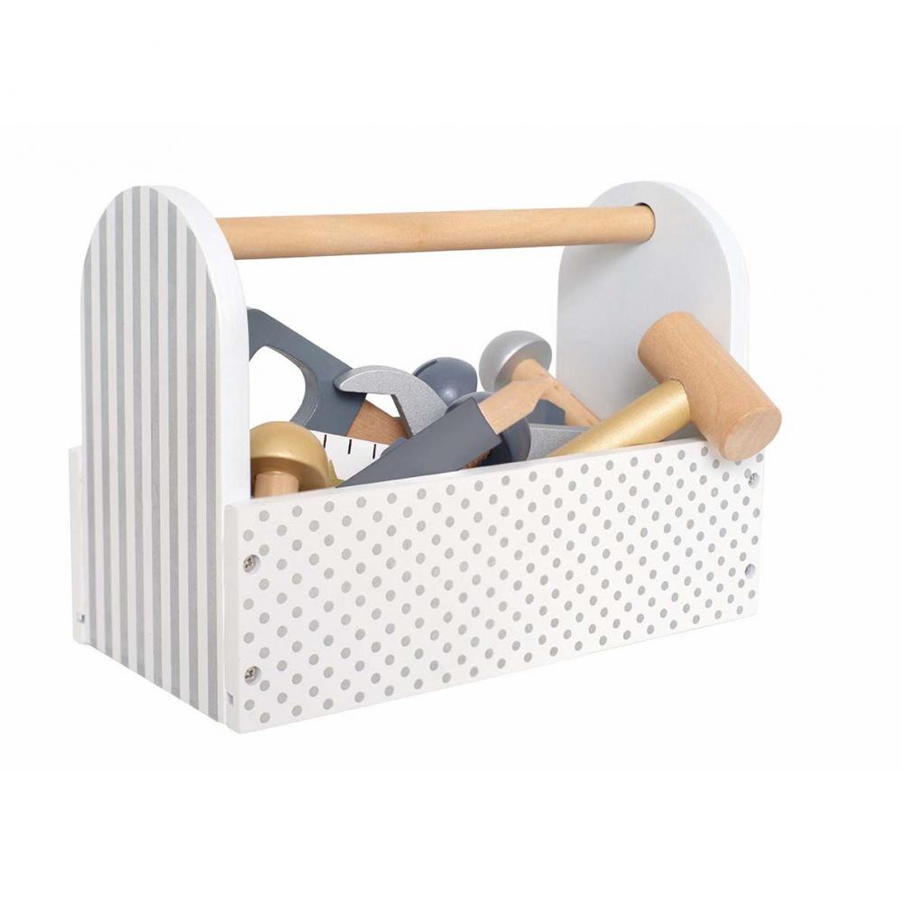 Jabadabado, Drewniana skrzynia z narzędziami srebrna