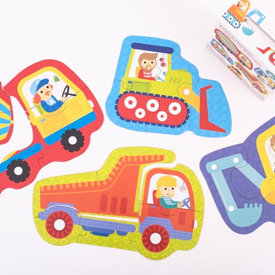 Czuczu Puzzle Progresywne Pojazdy na Budowie 4w1 2+