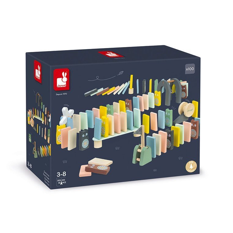 Janod Domino Sweet Cocoon Drewniane 100el 3+